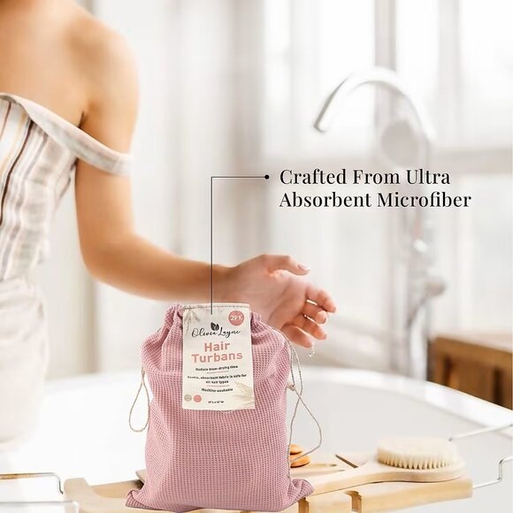 2 Pack Pink & Beige Head Wrap Set - Picture 5 of 7